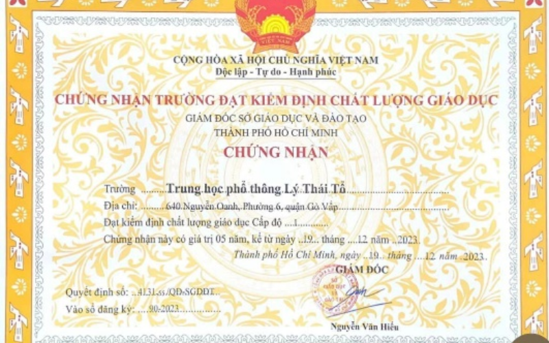 Trường THPT Lý Thái Tổ – Trường tư thục nổi tiếng với chất lượng dạy và học