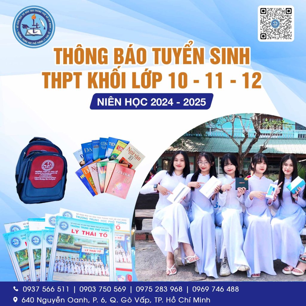 THÔNG BÁO TUYỂN SINH THPT KHỐI LỚP 10 - 11 - 12 NIÊN HỌC 2024 - 2025