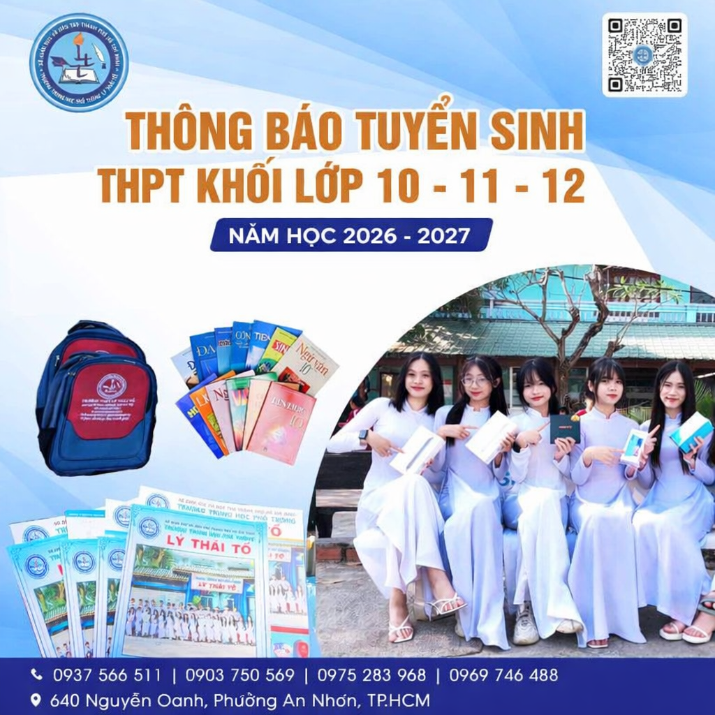 THÔNG BÁO TUYỂN SINH THPT KHỐI LỚP 10 - 11 - 12 NIÊN HỌC 2026 - 2027